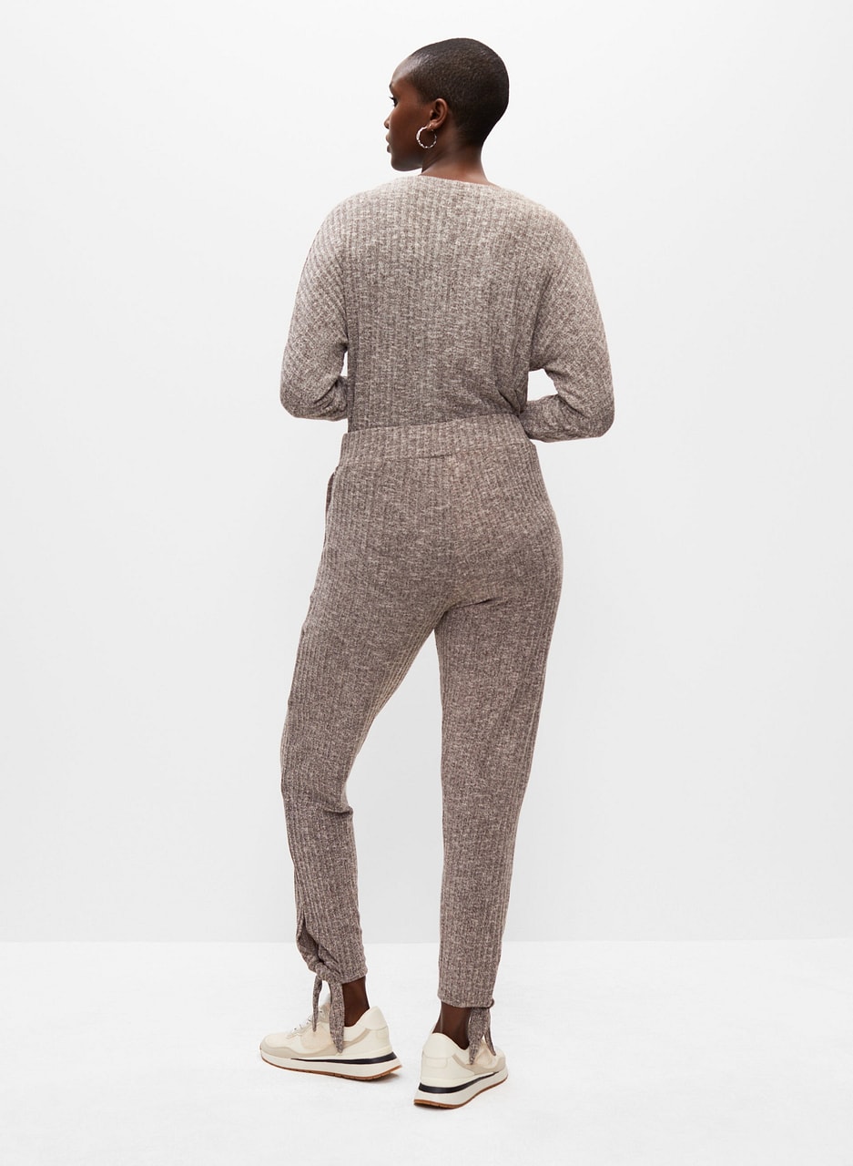 Asymmetrical Melange Knit Tunic