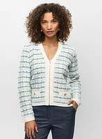 Striped Bouclé Cardigan