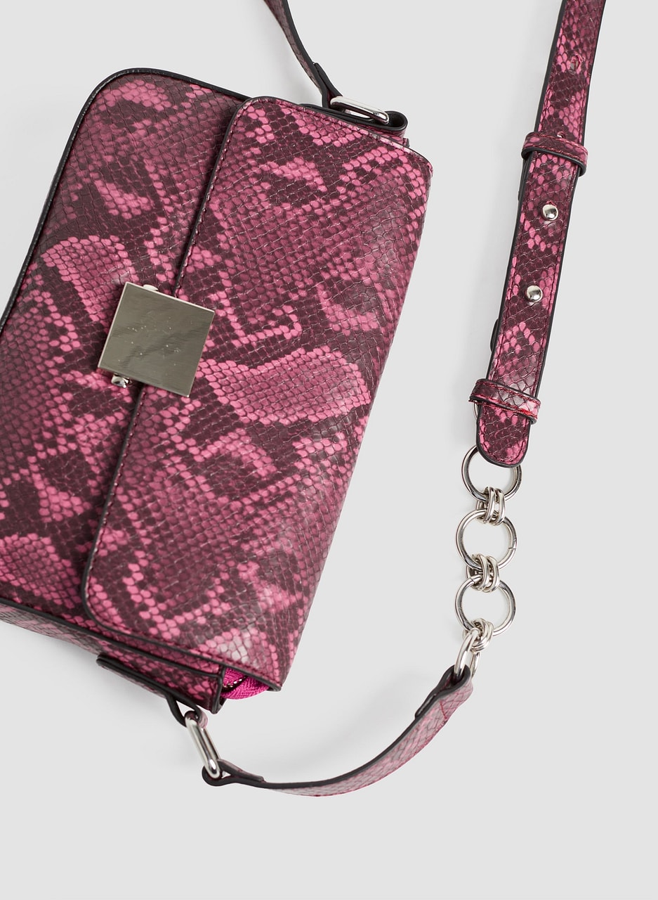 Snakeskin Texture Crossbody Bag