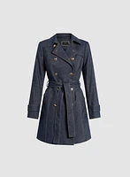 Double-Breasted Denim Trench Coat