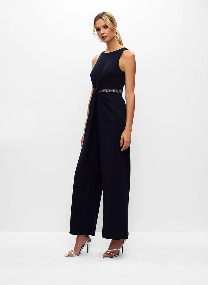 Adrianna Papell - Rhinestone Belt Jumpsuit