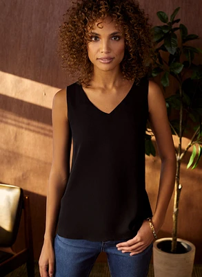 Sleeveless V-Neck Blouse