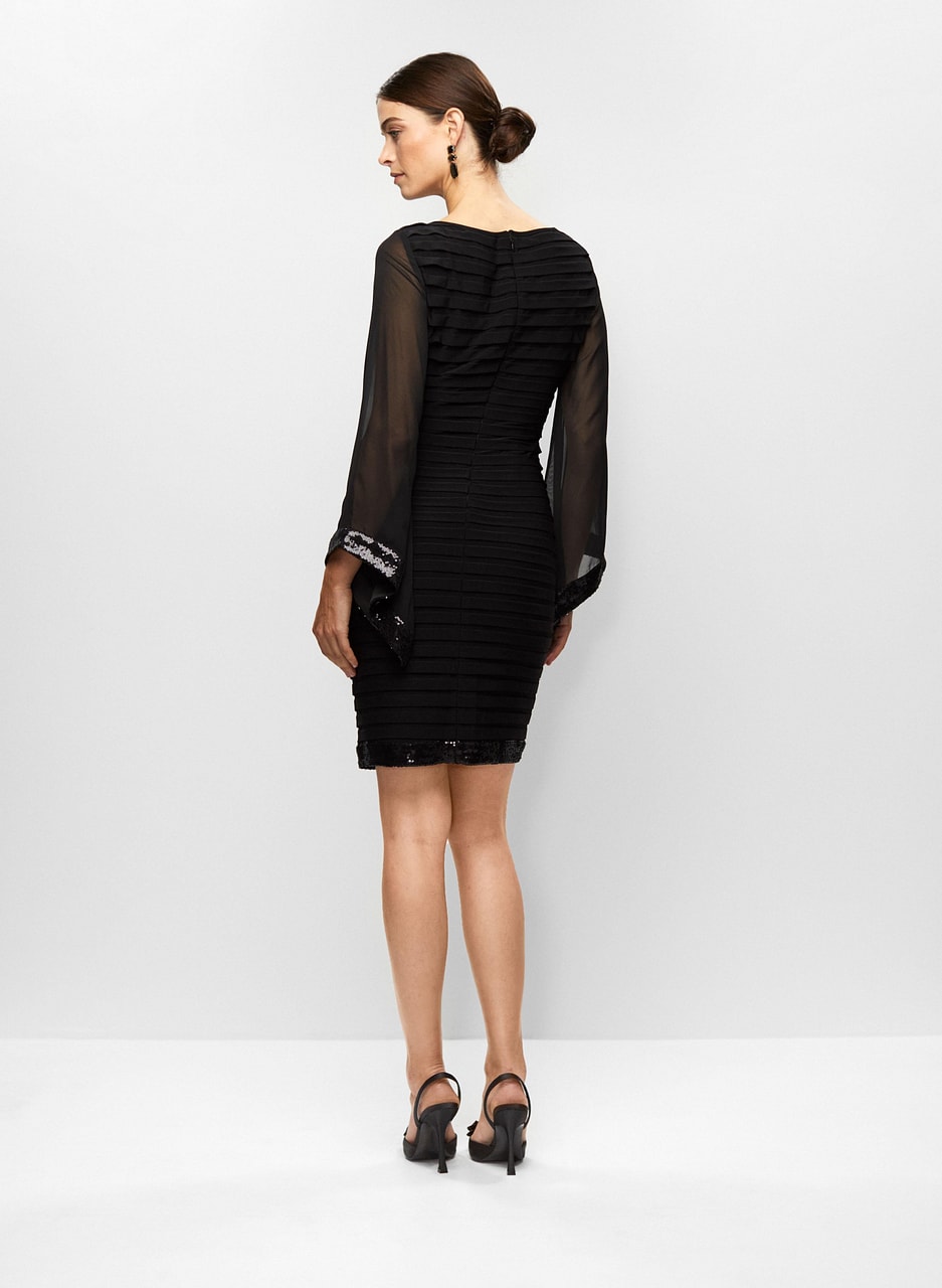 Adrianna Papell - Bell Sleeve Striped Dress