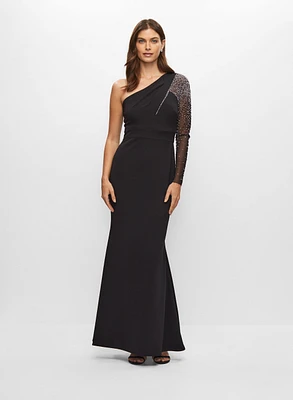 One Shoulder Beaded Gown