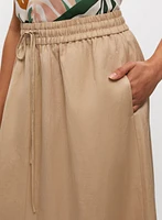 Linen-Blend Pull-On Skirt