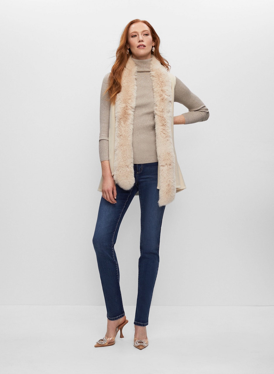 Joseph Ribkoff - Faux Fur Trim Vest