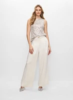 Sequin Top & Wide Leg Pants