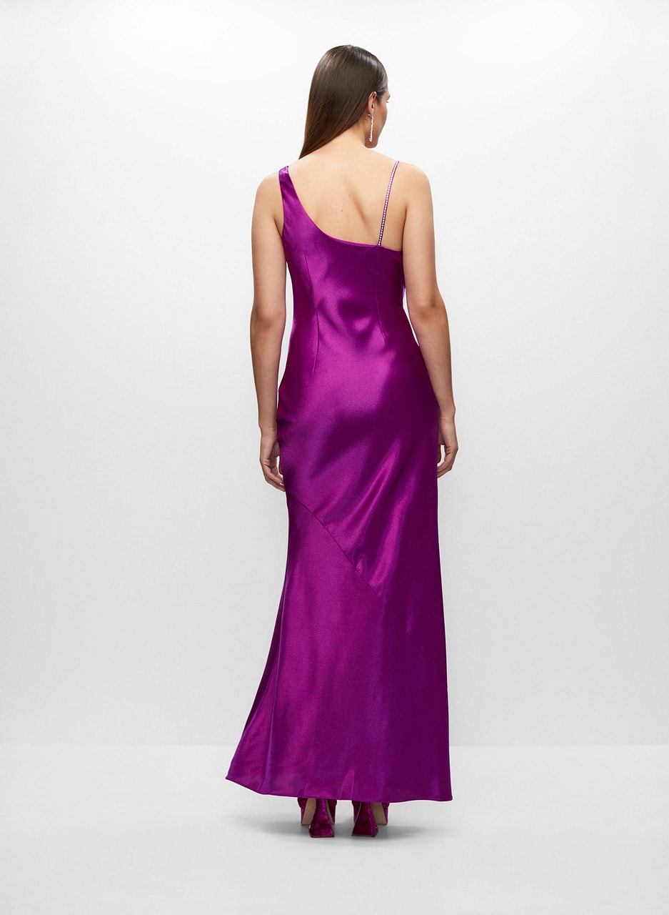 Aidan Mattox - Asymmetrical Strap Satin Gown