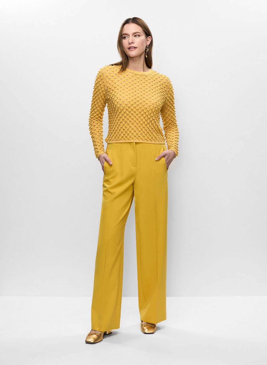 Textured Knit & Wide Leg Pants