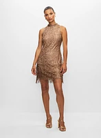 Sequin Fringe Detail Dress