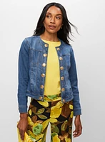 Crested Button Denim Jacket