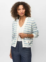 Striped Bouclé Cardigan