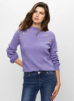 Diamond Rib Knit Pullover Sweater
