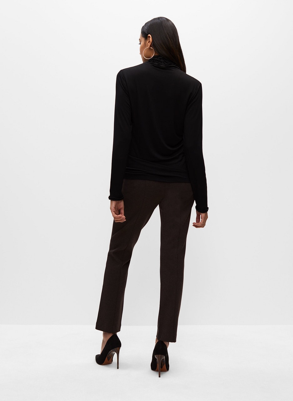 Essential Ruffle Edge Turtleneck Top