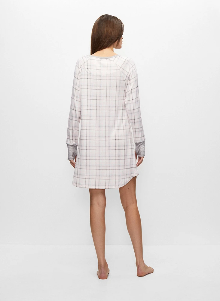 Plaid Motif Sleepshirt