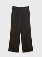 Linen-Blend Wide Leg Pants