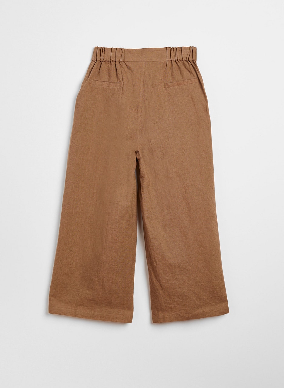 Wide Leg Linen Culotte Pants