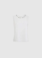 Sleeveless Eyelet Detail Top