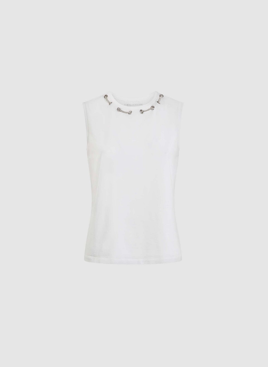 Sleeveless Eyelet Detail Top