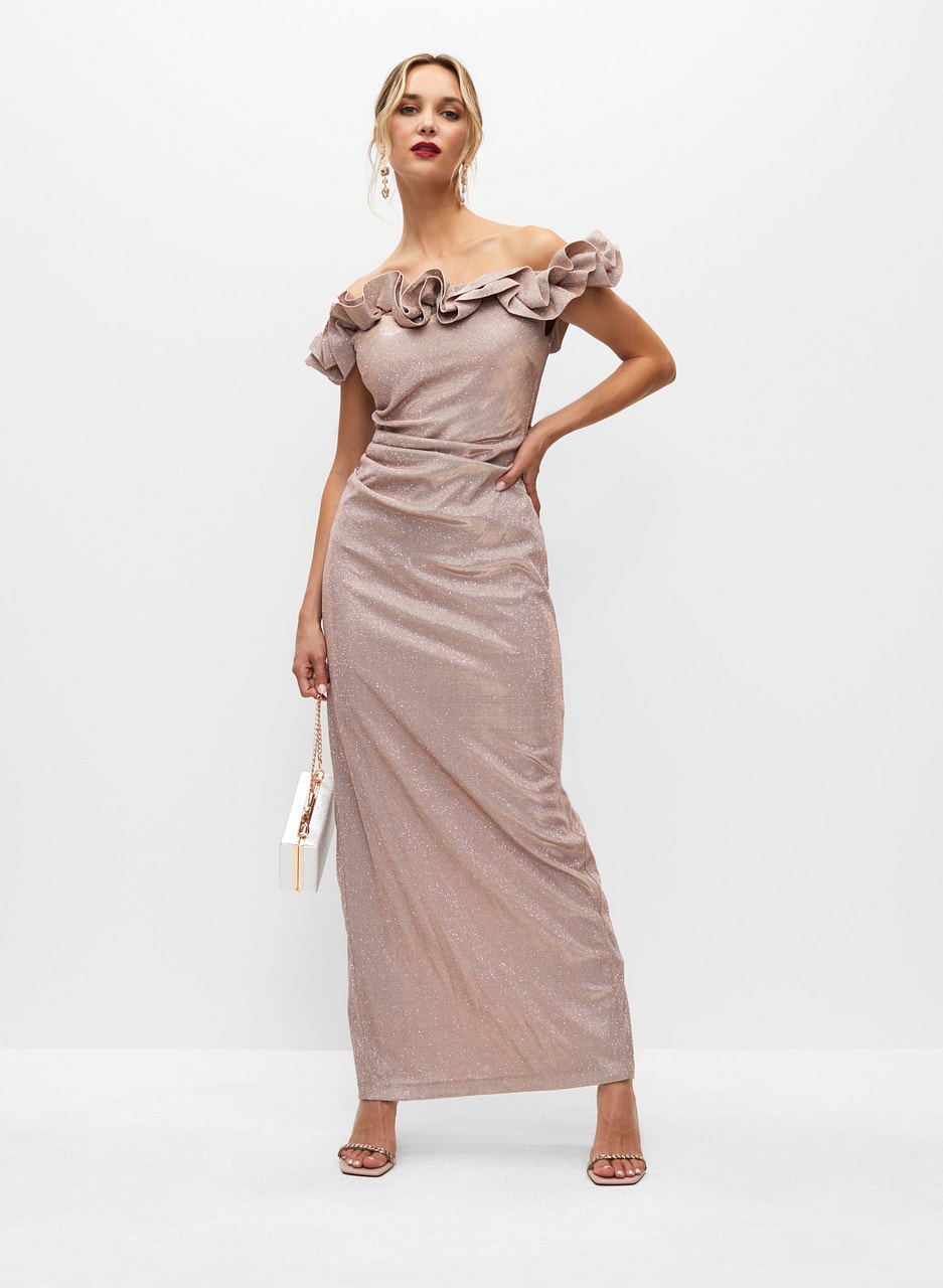 BA Nites - Metallic Maxi Dress