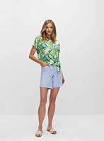 Palm Leaf Print Top