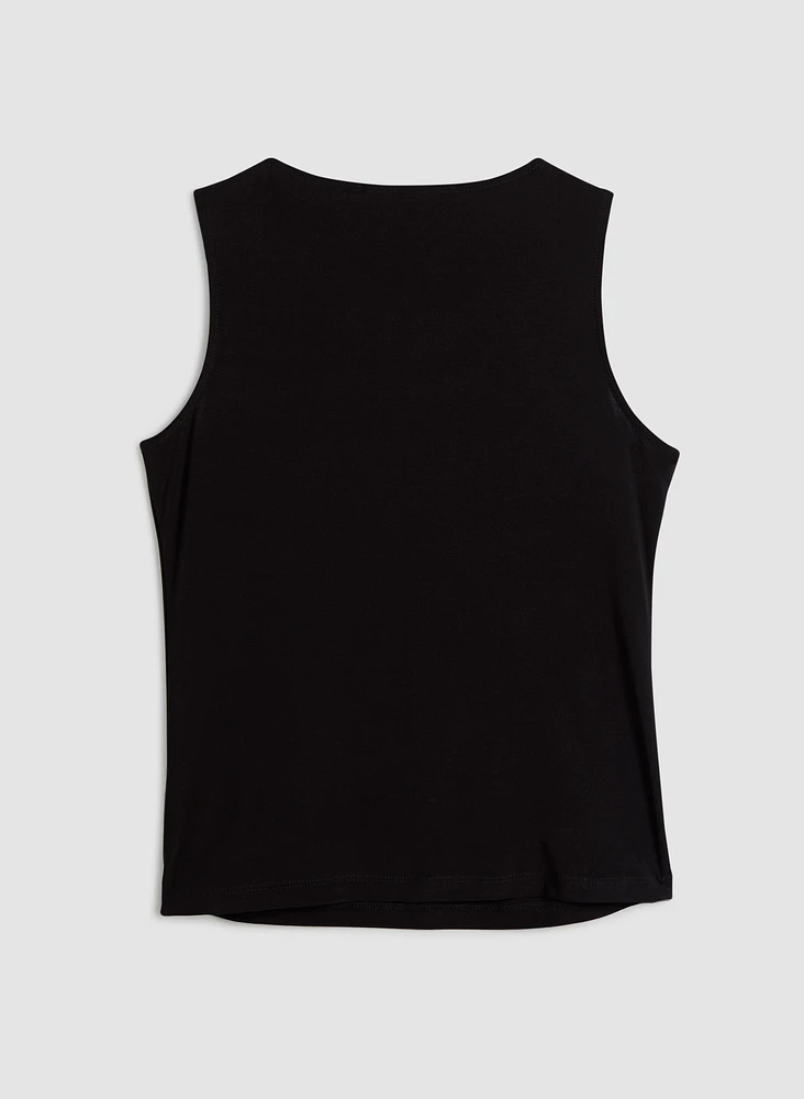 Mesh Detail Sleeveless Top