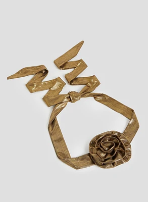 Metallic Rosette Tie Belt