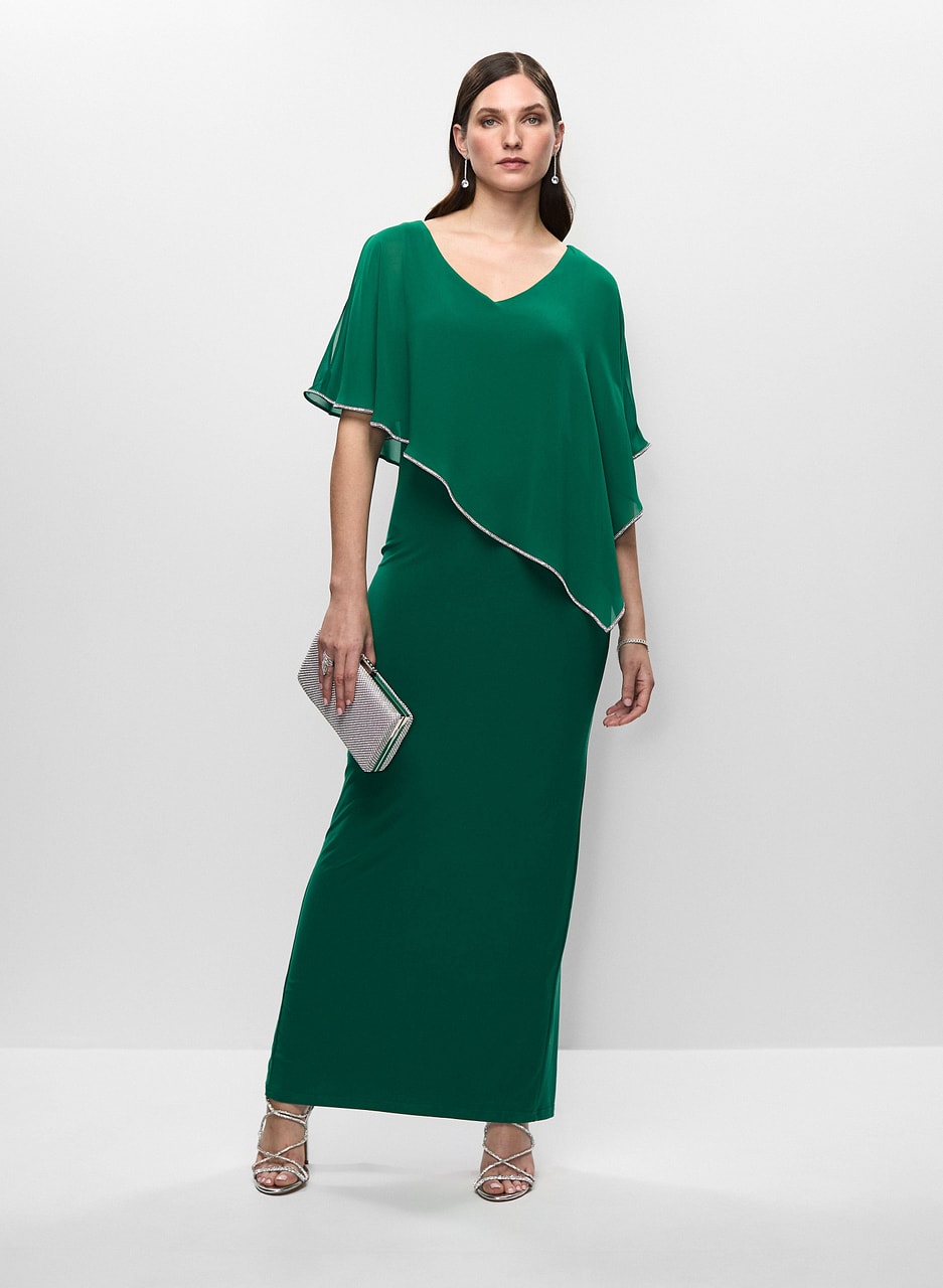 Joseph Ribkoff - Chiffon Poncho Dress