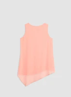 Sleeveless Chiffon Overlay Tunic