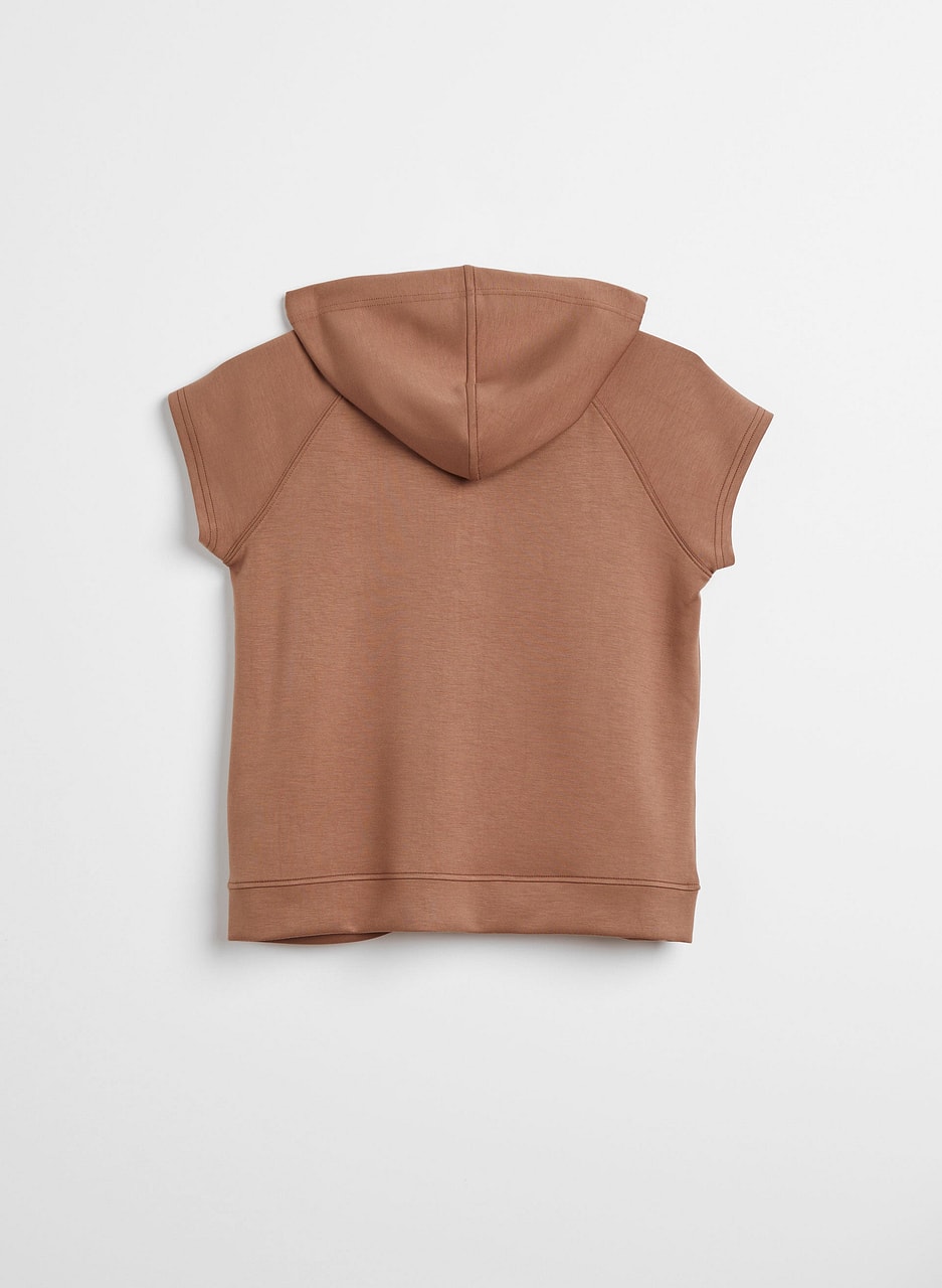 Short Sleeve Zip Front Hoodie