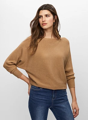 Dolman Sleeve Rib Knit Sweater