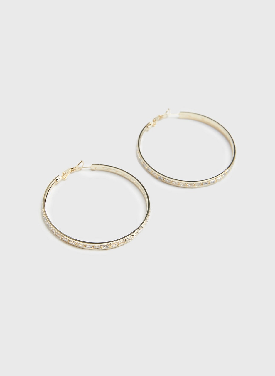 Crystal Detail Hoop Earrings