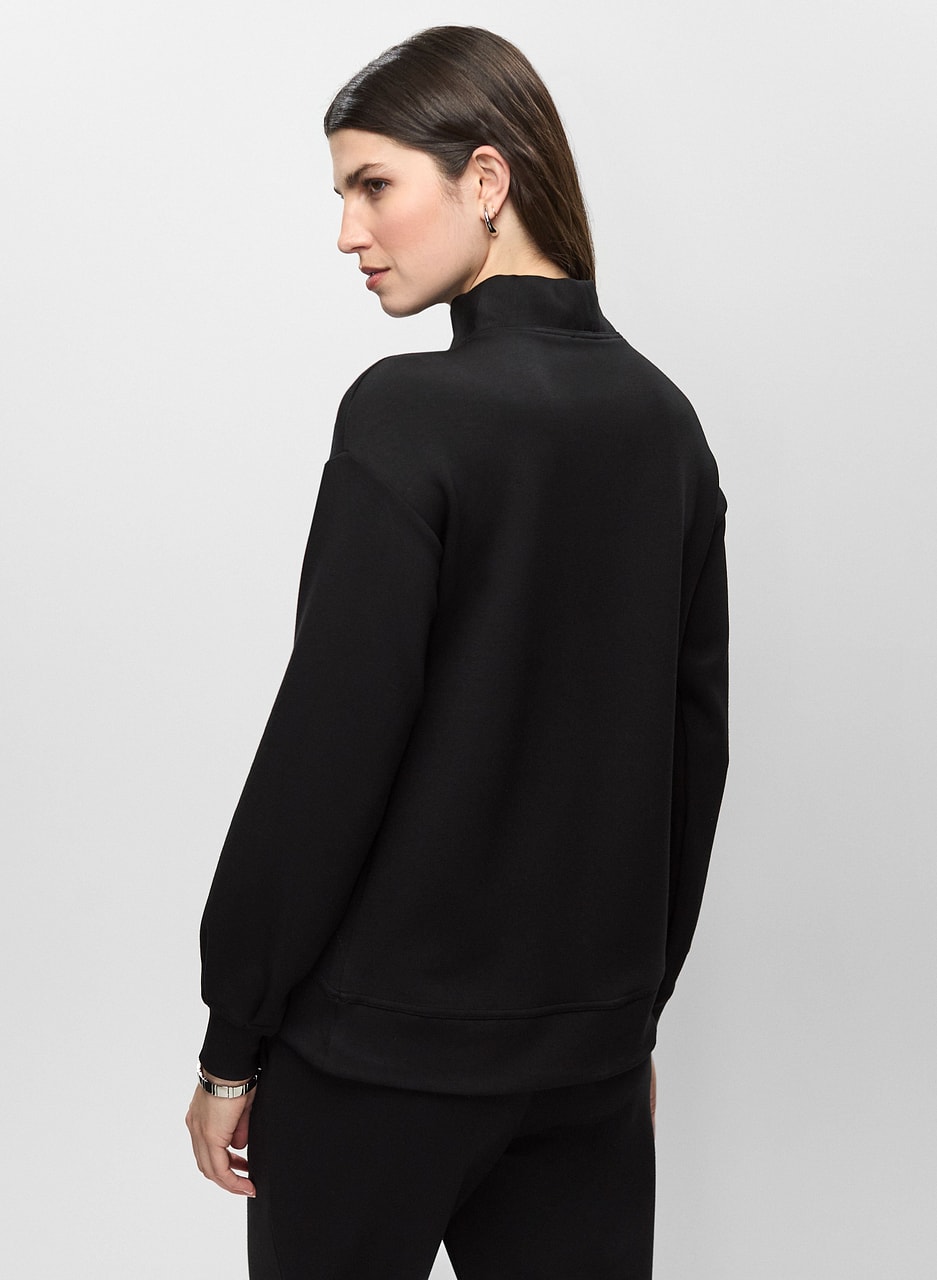 Funnel Neck Zip Front Top