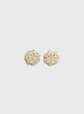 Flower-Shaped Button Earrings