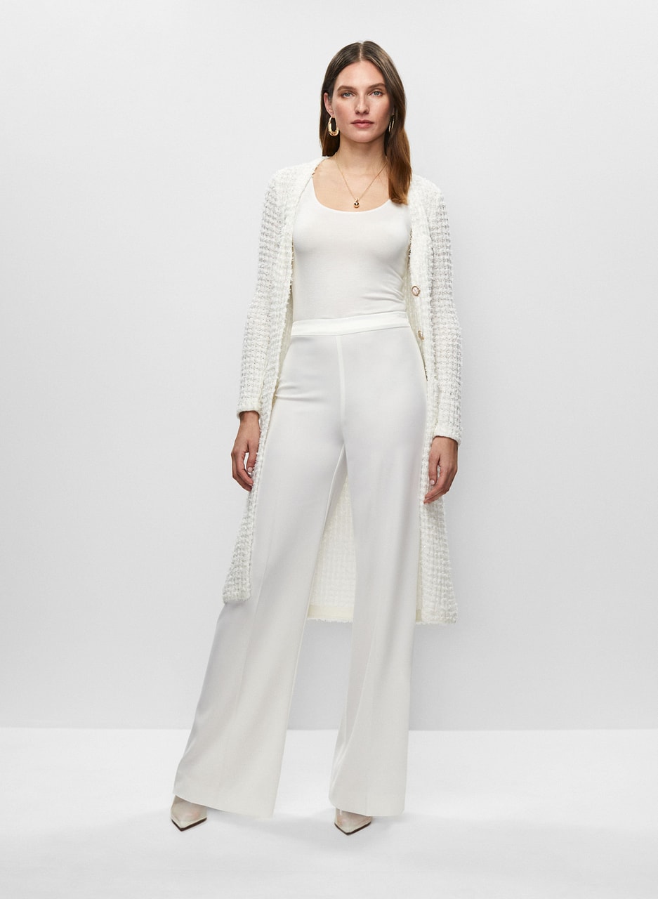 Bouclé Cardigan & Wide Leg Pants