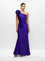 One-Shoulder Satin Gown