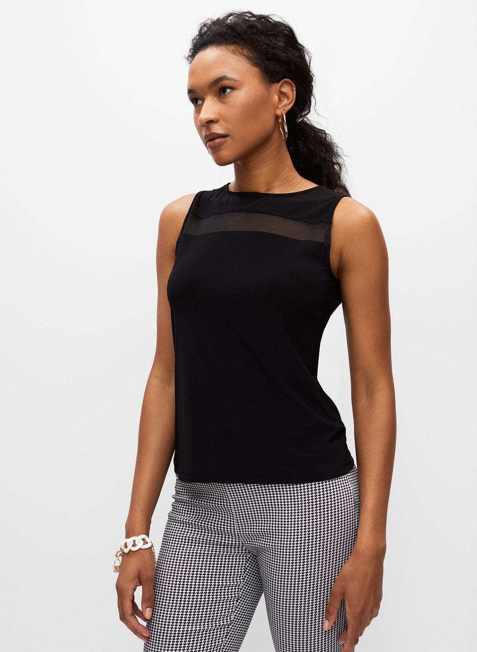 Mesh Detail Sleeveless Top