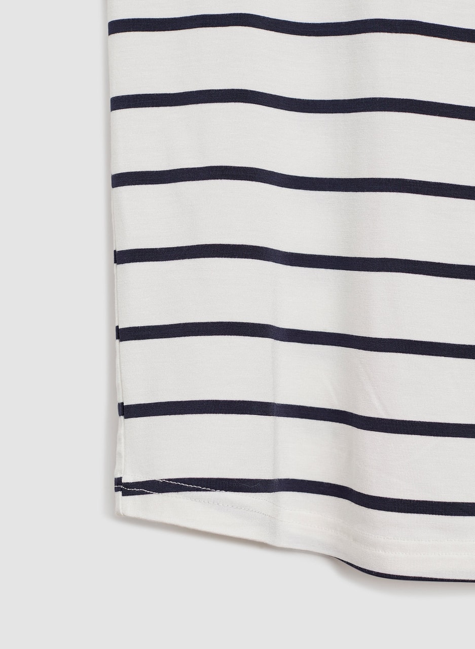 Stripe Print Shell Pocket Tee