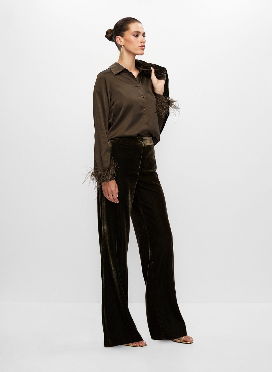 Velour Wide Leg Pants