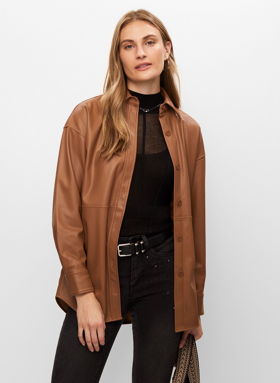 Joseph Ribkoff - Vegan Leather Overshirt Jacket