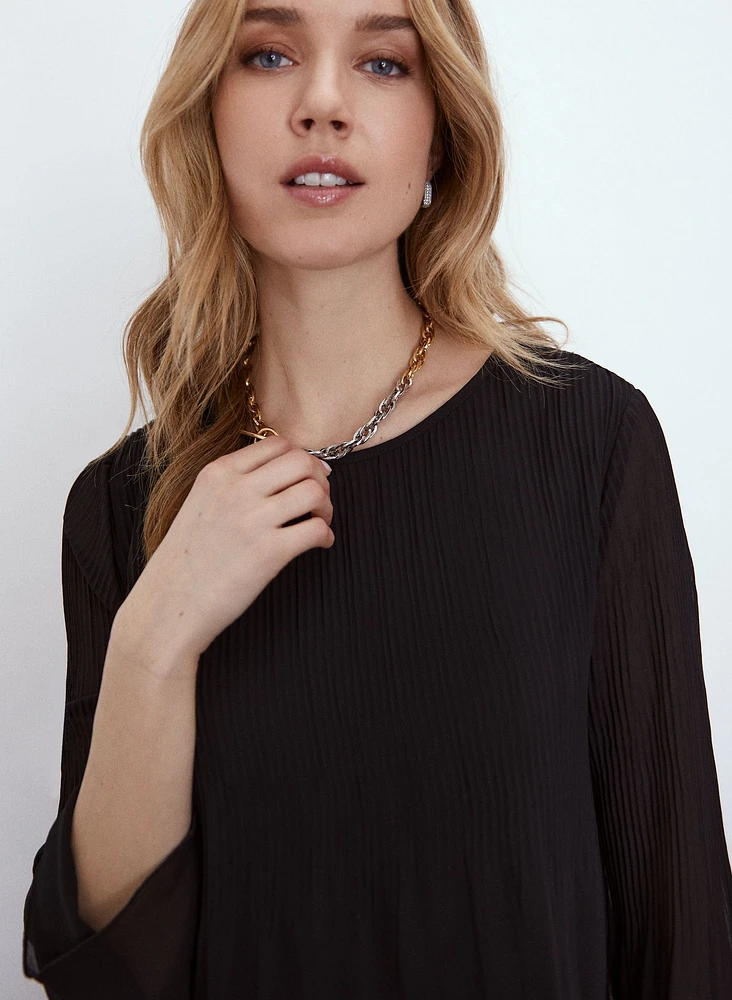 Pleated Chiffon Blouse