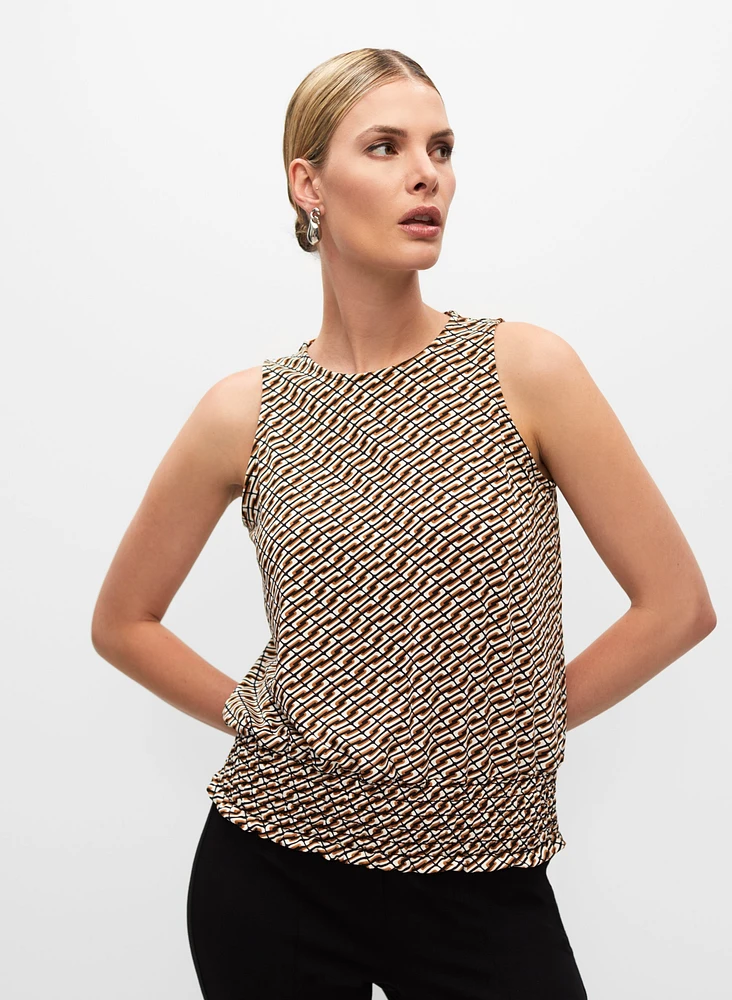 Geometric Print Sleeveless Top