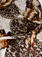 Animal Chain Print Robe & Sleepshirt Set