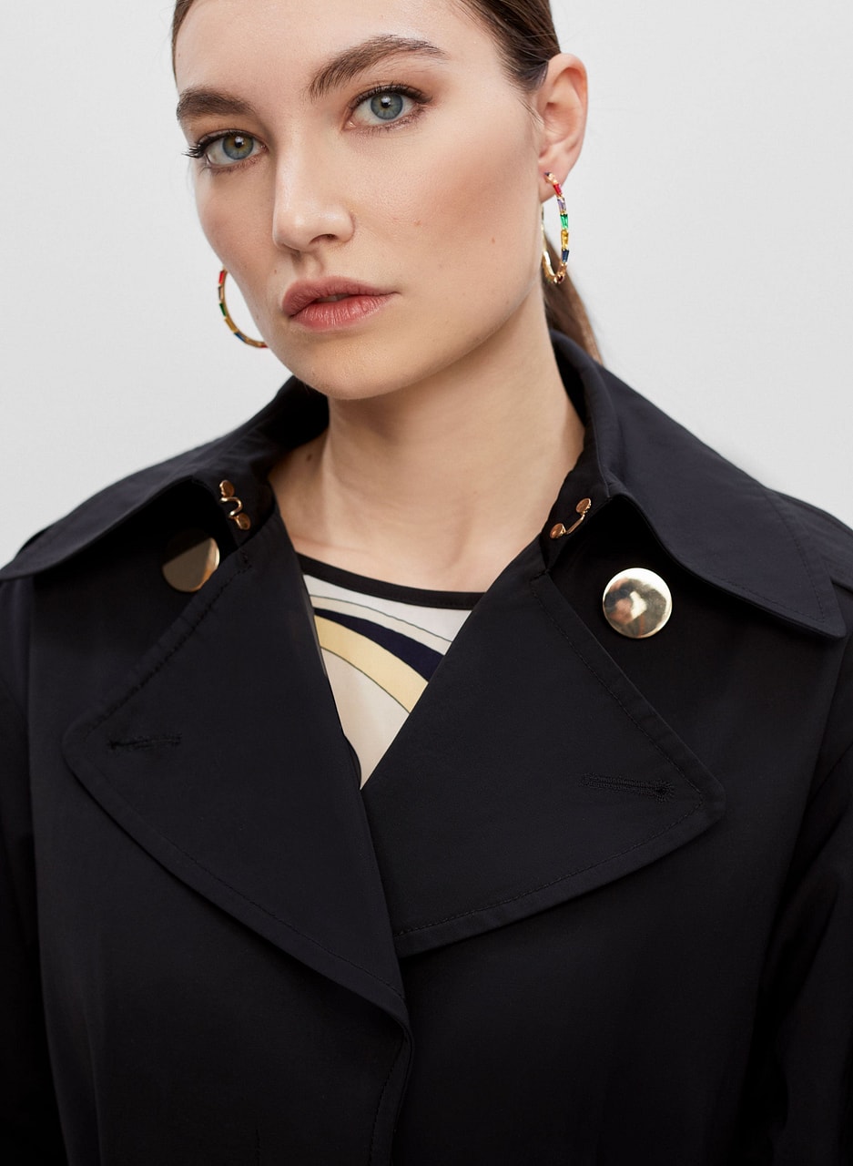 Button Detail Trench Coat