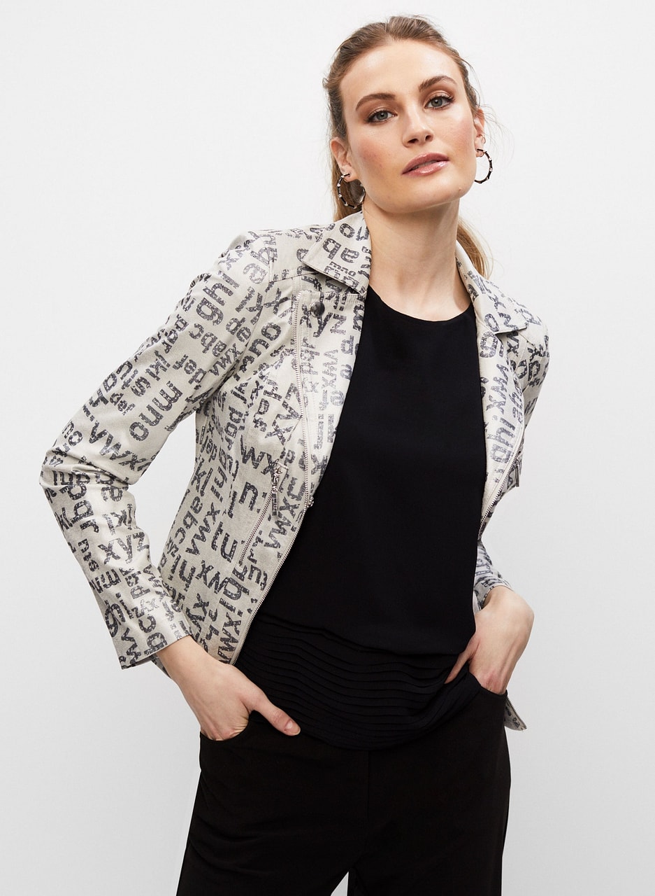 Short Letter Print Jacket