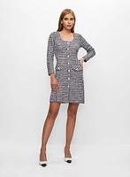 Button Front Bouclé Dress