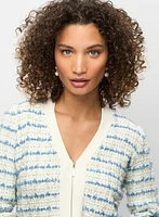 Striped Bouclé Cardigan