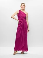 Adrianna Papell - Metallic One-Shoulder Gown