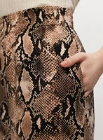 Snakeskin Print Pull-On Pants