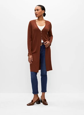 Button Detail Duster Cardigan